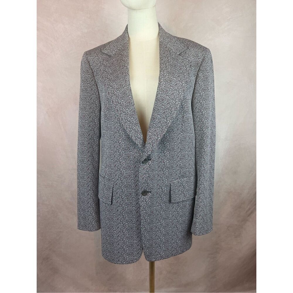 Vintage 1960s 1970s Men’s Polyester Suit Sport Coat 42 Chest